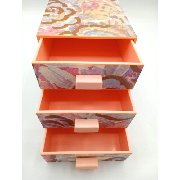 Jewelry Box Avon Floral Impressions Vintage 1988 3 Drawer Miniature Keepsakes - Picture 8 of 14